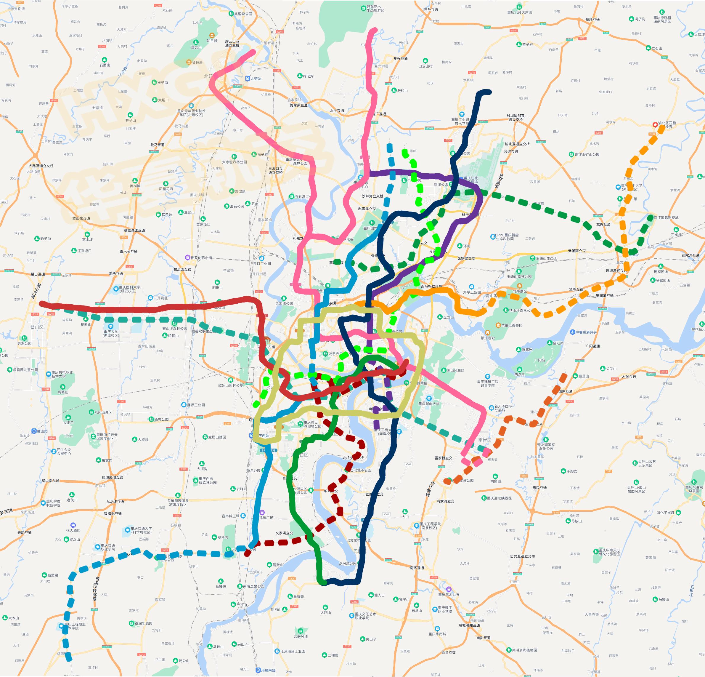 重慶地鐵線路圖更新